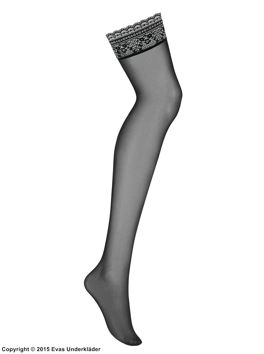 Klassiska stockings med vacker spetskant